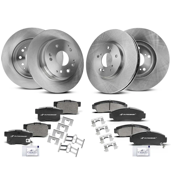 1999-2003 Acura TL Disc Brake Rotors and Ceramic Pads Kit, 12 Pcs, Front & Rear, A-Premium, APBRPR929