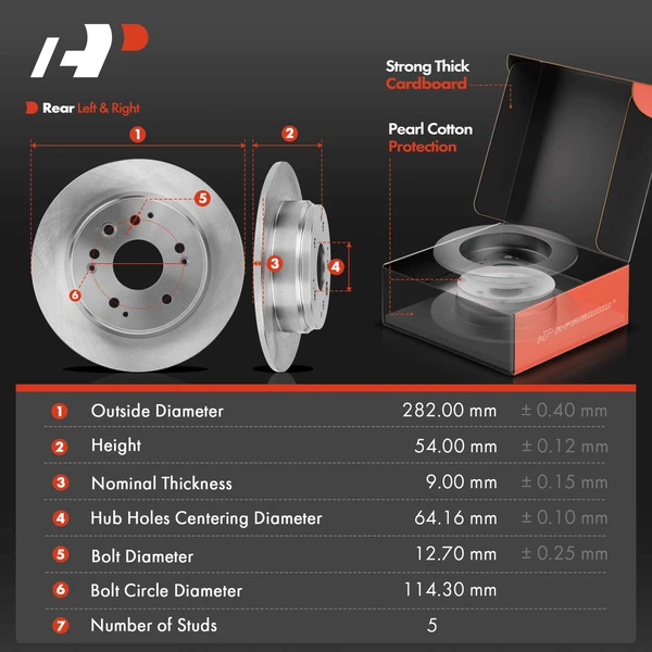 Disc Brake Rotors and Ceramic Pads Kit, 12 Pcs, Front & Rear, A-Premium, APBRPR929