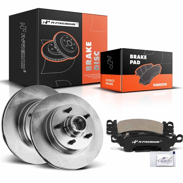Disc Brake Rotors and Ceramic Pads Kit, 6 Pcs, Front Driver & Passenger, A-Premium, APBRPR1081