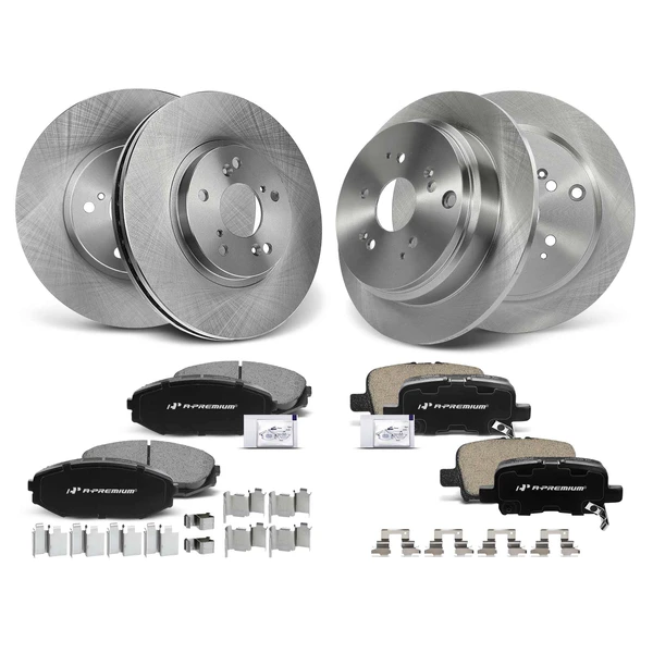 Disc Brake Rotors and Ceramic Pads Kit, 12 Pcs, Front & Rear, A-Premium, APBRPR930