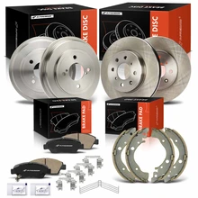 2015-2020 Honda Fit Brake Rotor Pad Drum Shoe Kit, 12 Pcs, Front & Rear, A-Premium, APBRPR1827