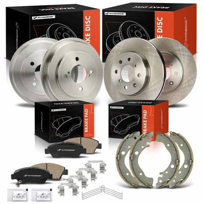 Front Disc Rotors & Pads & Rear Drums & Shoes
