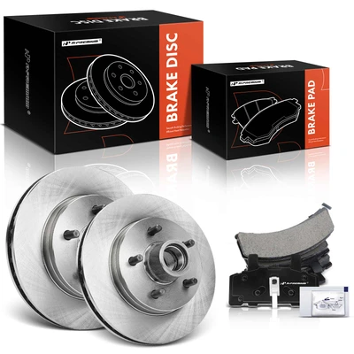 6 Pcs Front Disc Brake Rotors & Ceramic Brake Pads