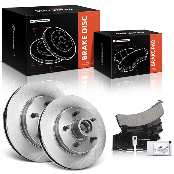 1995-1999 GMC C1500 Disc Brake Rotors and Ceramic Pads Kit, 6 Pcs, Front Driver & Passenger, A-Premium, APBRPR1201