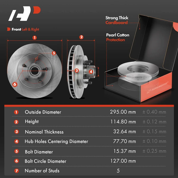 Disc Brake Rotors and Ceramic Pads Kit, 6 Pcs, Front Driver & Passenger, A-Premium, APBRPR1201
