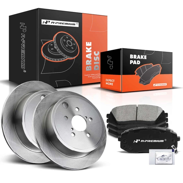 Disc Brake Rotors and Ceramic Pads Kit, 6 Pcs, Front Driver & Passenger, A-Premium, APBRPR1272