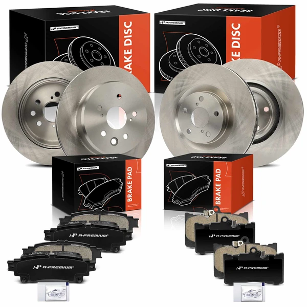 2016 Lexus IS200t Disc Brake Rotors and Ceramic Pads Kit, 12 Pcs, Front & Rear, A-Premium, APBRPR1670