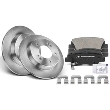 Rear Disc Brake Rotors & Ceramic Brake Pads for Hyundai Elantra Kia Forte