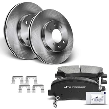 Front Disc Brake Rotors & Ceramic Brake Pads for Hyundai Accent Kia Rio 12-17