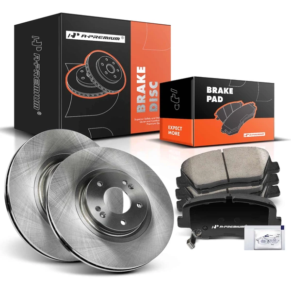 Disc Brake Rotors and Ceramic Pads Kit, 6 Pcs, Front Driver & Passenger, A-Premium, APBRPR1316