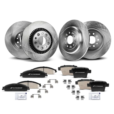 Front & Rear Disc Brake Rotors & Ceramic Brake Pads