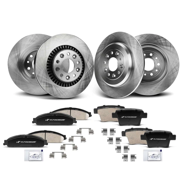 2005-2007 Ford Five Hundred Disc Brake Rotors and Ceramic Pads Kit, 12 Pcs, Front & Rear, A-Premium, APBRPR1317