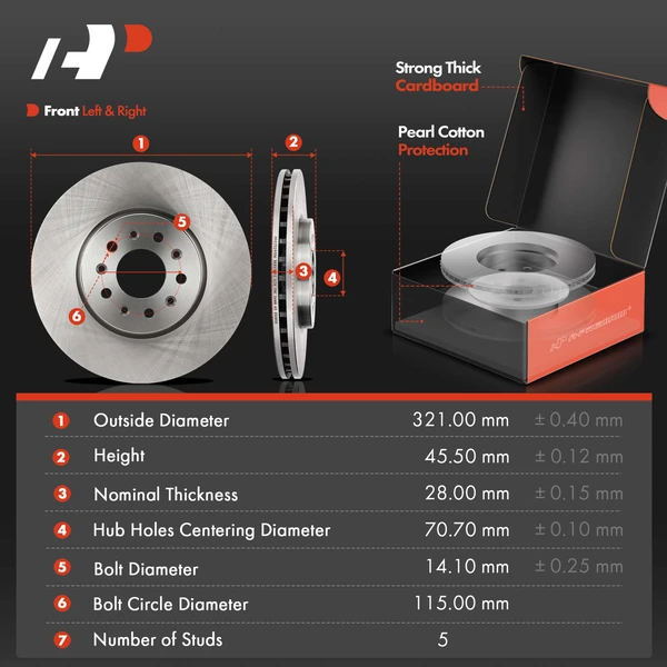 Disc Brake Rotors and Ceramic Pads Kit, 12 Pcs, Front & Rear, A-Premium, APBRPR1675