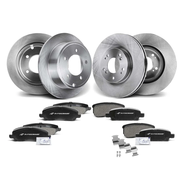 2008-2014 Dodge Avenger Disc Brake Rotors and Ceramic Pads Kit, 12 Pcs, Front & Rear, A-Premium, APBRPR281