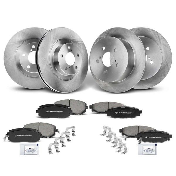 Disc Brake Rotors and Ceramic Pads Kit, 12 Pcs, Front & Rear, A-Premium, APBRPR285