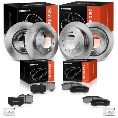 12 Pcs Front & Rear Disc Rotors & Brake Pad