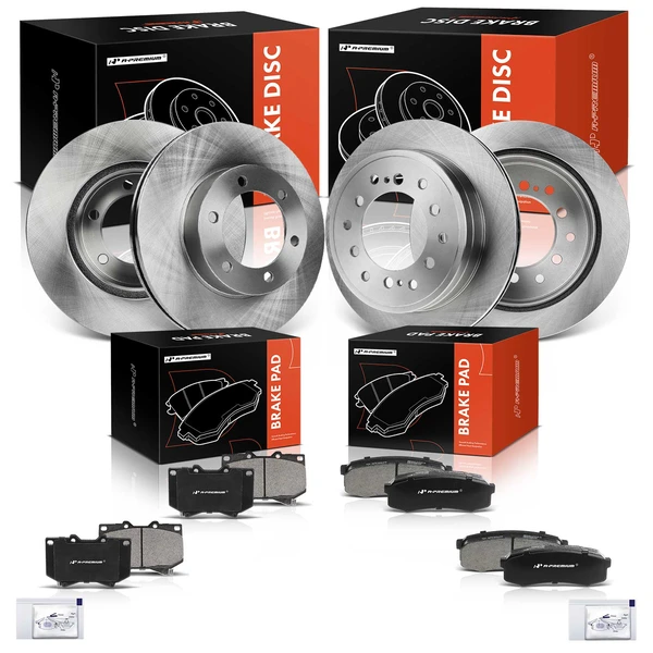 2001-2003 Toyota Sequoia Disc Brake Rotors and Ceramic Pads Kit, 12 Pcs, Front & Rear, A-Premium, APBRPR942