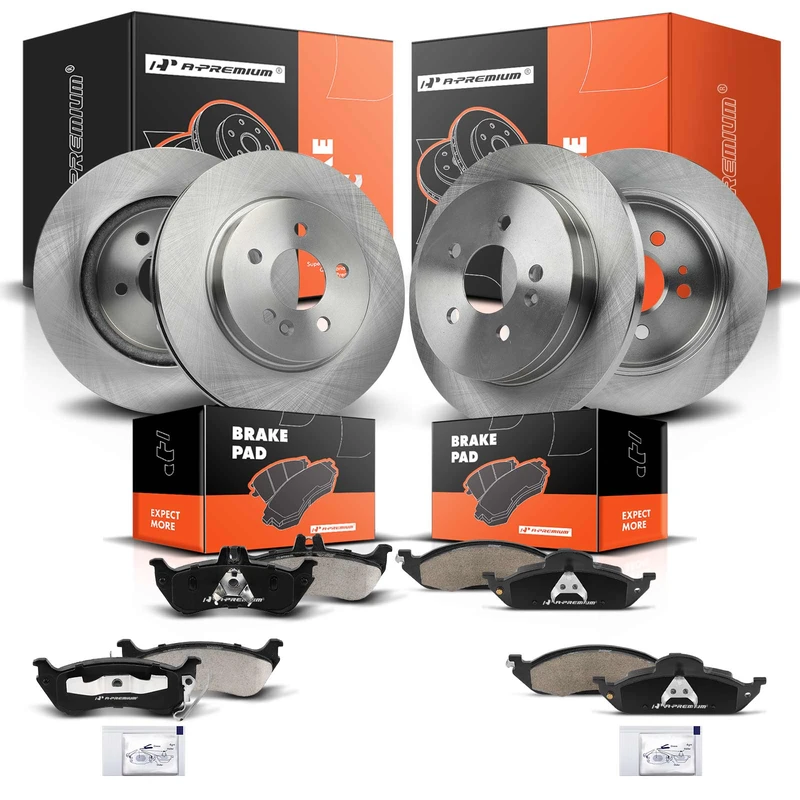 Brake Rotor and Pad Kit, 12 Pcs, Front & Rear, A-Premium, APBRPR1318