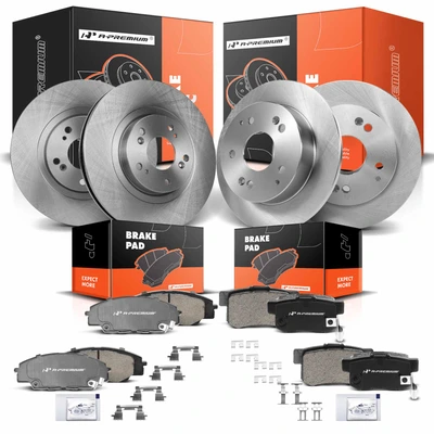 Front & Rear Disc Brake Rotors & Ceramic Brake Pads