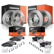 Front & Rear Disc Brake Rotors & Ceramic Brake Pads for Kia Spectra 2004-2009