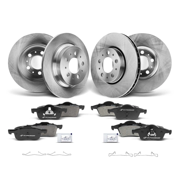 Disc Brake Rotors and Ceramic Pads Kit, 12 Pcs, Front & Rear, A-Premium, APBRPR467