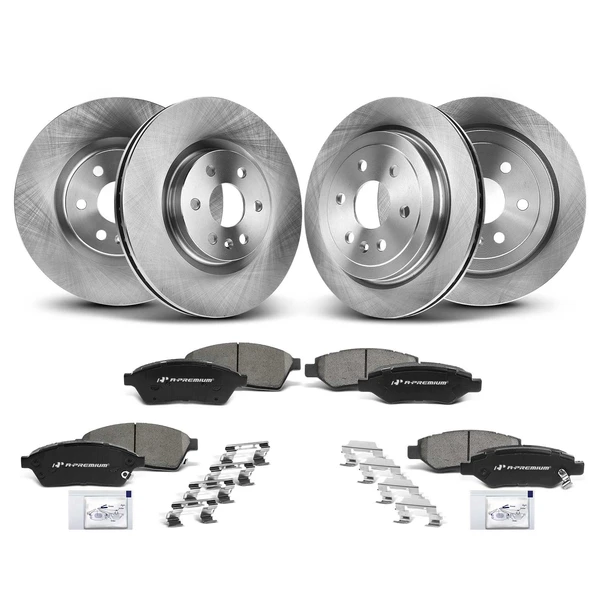 Disc Brake Rotors and Ceramic Pads Kit, 12 Pcs, Front & Rear, A-Premium, APBRPR295