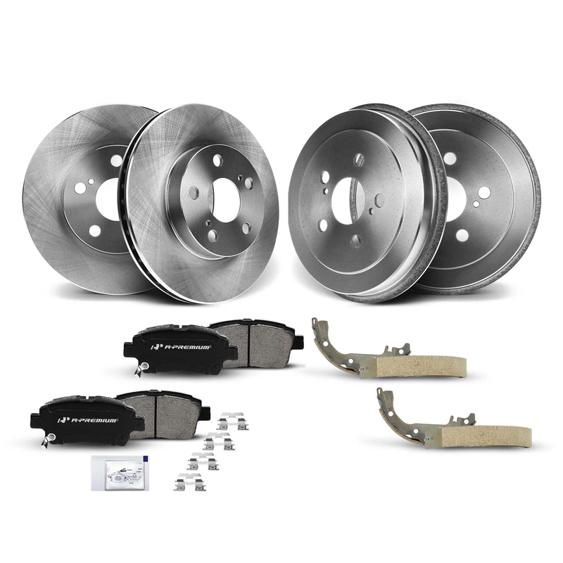 Brake Rotor Pad Drum Shoe Kit, 12 Pcs, Front & Rear, A-Premium, APBRPR130