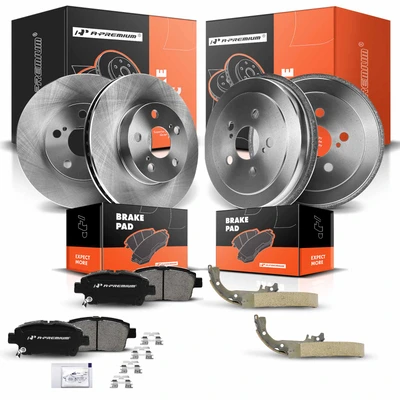 Front Brake Rotor & Brake Pad and Rear Brake Drum & Brake Shoe