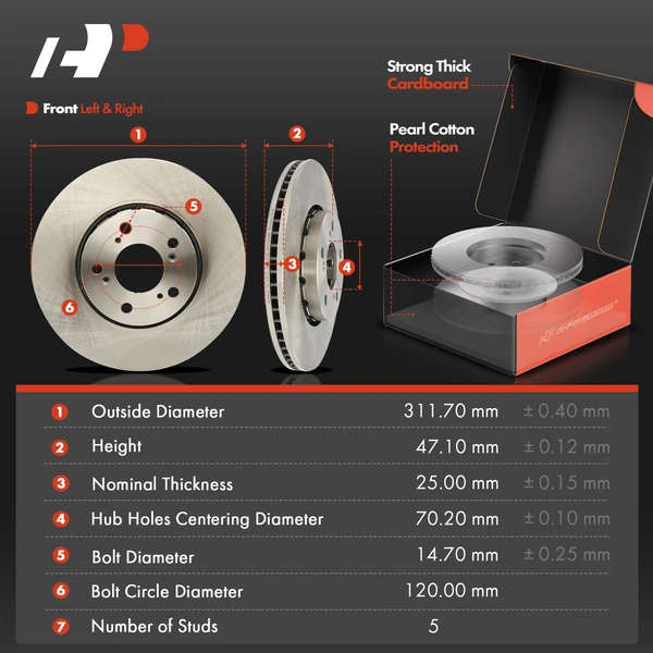 Disc Brake Rotors and Ceramic Pads Kit, 12 Pcs, Front & Rear, A-Premium, APBRPR1686