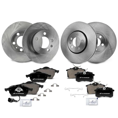 Front & Rear Disc Brake Rotors & Ceramic Brake Pads