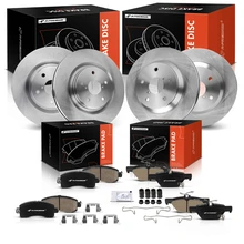 12 Pcs Front & Rear Disc Brake Rotors & Brake Pads