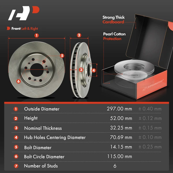Disc Brake Rotors and Ceramic Pads Kit, 12 Pcs, Front & Rear, A-Premium, APBRPR1829