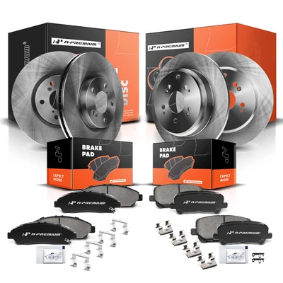 Front & Rear Disc Brake Rotors & Ceramic Brake Pads
