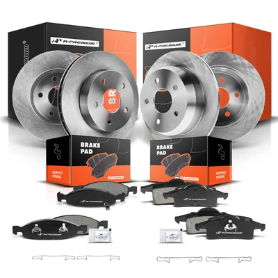 Front & Rear Disc Brake Rotors & Ceramic Brake Pads