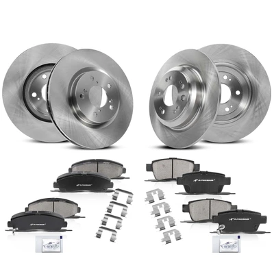 Front & Rear Disc Brake Rotors & Ceramic Brake Pads