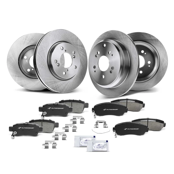 Disc Brake Rotors and Ceramic Pads Kit, 12 Pcs, Front & Rear, A-Premium, APBRPR308