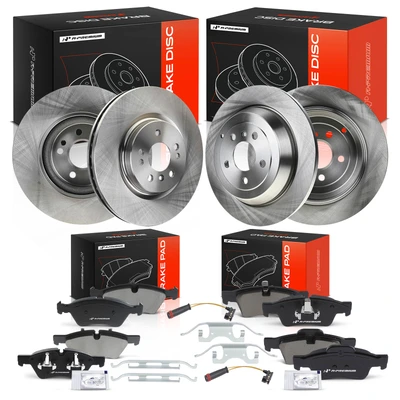 Front & Rear Disc Brake Rotors & Ceramic Brake Pads