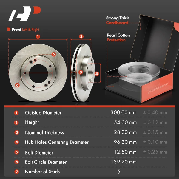 Disc Brake Rotors and Ceramic Pads Kit, 12 Pcs, Front & Rear, A-Premium, APBRPR1695