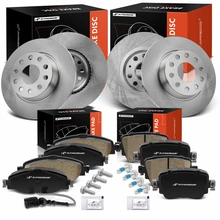 12 Pcs Front & Rear Disc Brake Rotors & Ceramic Brake Pads
