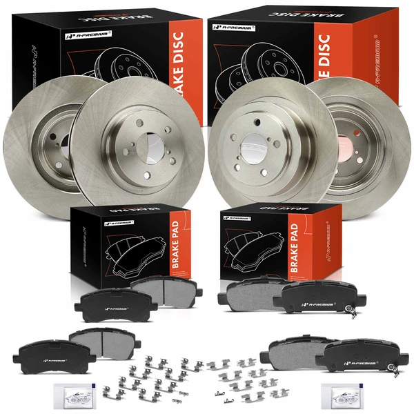 2000 Subaru Outback Disc Brake Rotors and Ceramic Pads Kit, 12 Pcs, Front & Rear, A-Premium, APBRPR1845