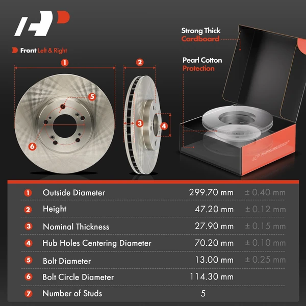 Disc Brake Rotors and Ceramic Pads Kit, 12 Pcs, Front & Rear, A-Premium, APBRPR1697