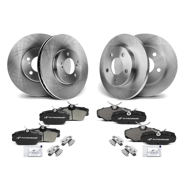 Brake Pad and Rotor Kit, 12 Pcs, Front & Rear, A-Premium, APBRPR315