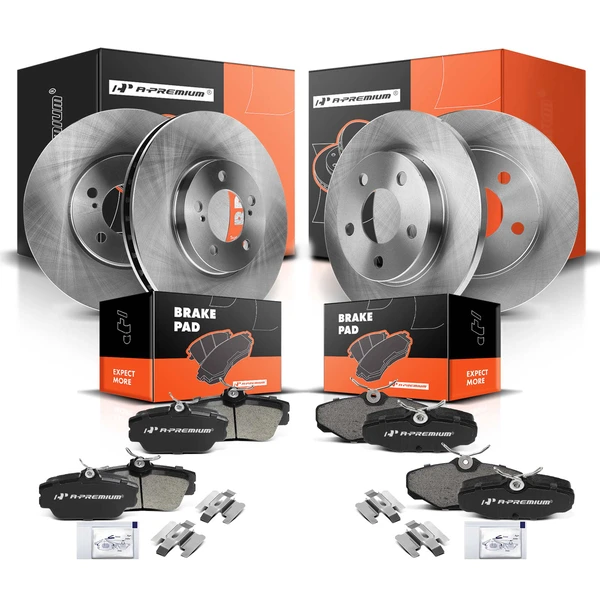 2001-2005 Mercury Sable Brake Pad and Rotor Kit, 12 Pcs, Front & Rear, A-Premium, APBRPR315