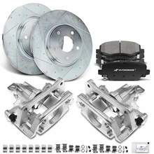2013-2015 Ram C/V Brake Pad Rotor and Caliper Set, 8 Pcs, Rear Driver & Passenger, A-Premium, APBRPS488