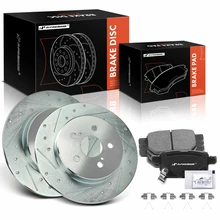 6 Pcs Rear Drilled Brake Rotors & Ceramic Brake Pads