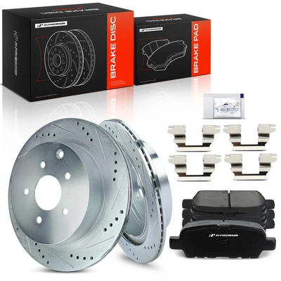 Rear Drilled Rotors & Ceramic Brake Pads