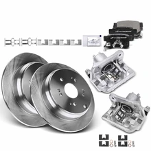 2005-2006 Honda CR-V Brake Pad Rotor and Caliper Set, 8 Pcs, Rear Driver & Passenger, A-Premium, APBRPS551