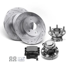 2016-2017 Honda Accord Brake Rotor Pad and Wheel Bearing & Hub Kit, 8 Pcs, Rear Driver & Passenger, A-Premium, APBRPS597