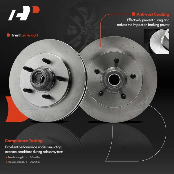 2 Pcs Front Disc Brake Rotor for Ford F-150 00-03 Expedition Lincoln Navigator