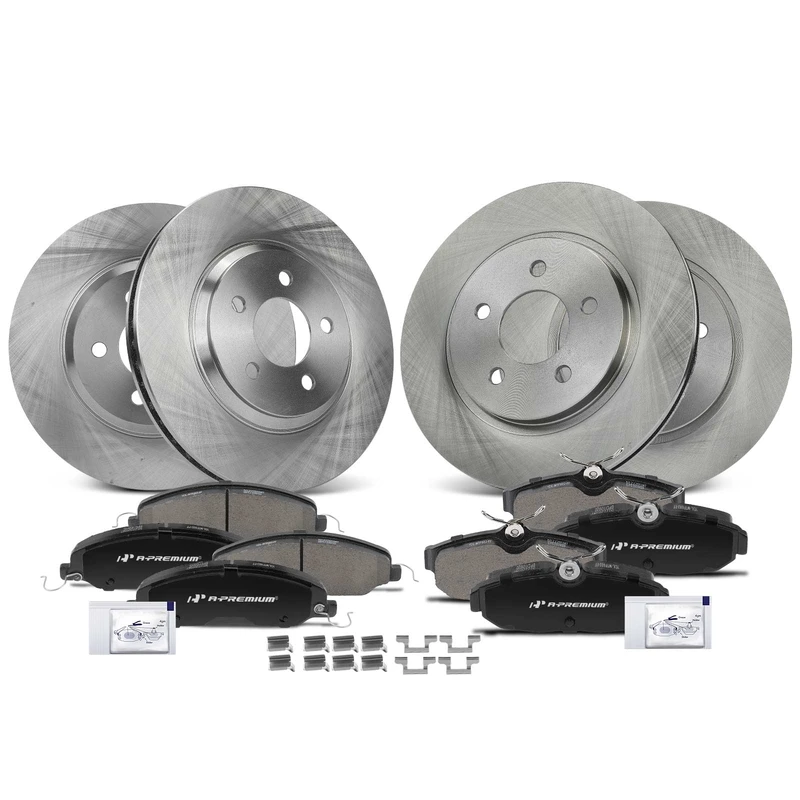 2009 Ford Mustang Brake Rotor and Pad Kit Set of 12 Front & Rear A-Premium APBRPR1313